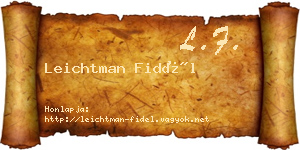 Leichtman Fidél névjegykártya